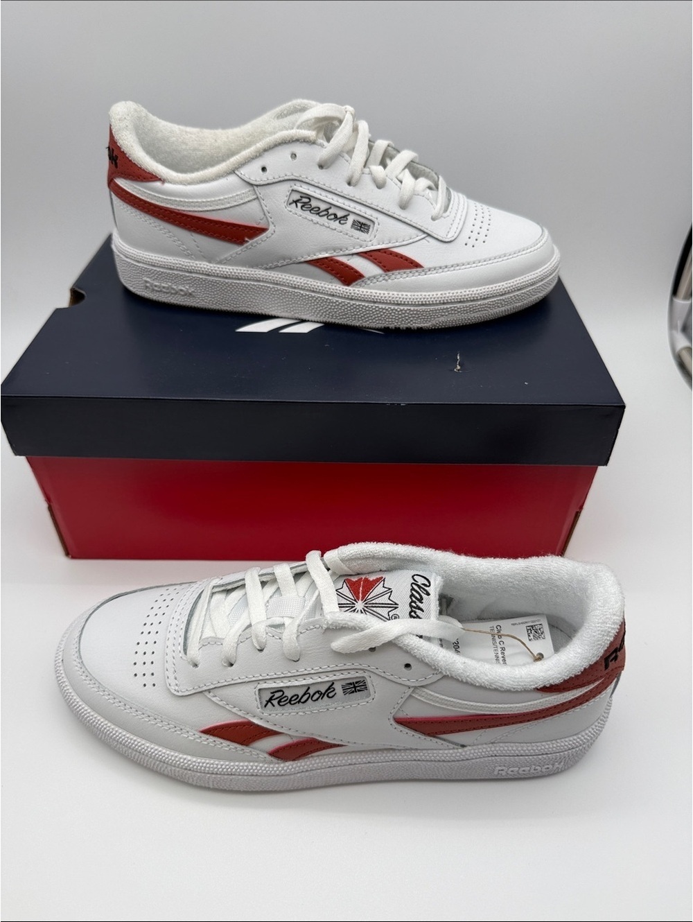 Reebok Club C Revenge Women's Tennis Shoes White/White/Red,